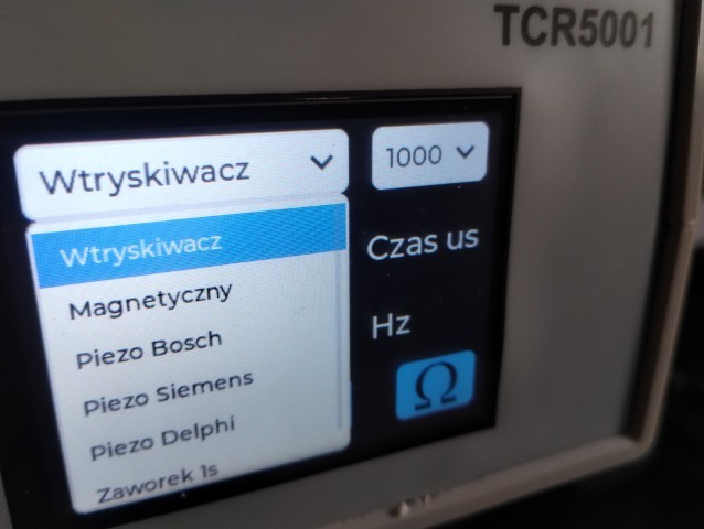tcr5001,tester wtryskiwaczy,pomiar vdo